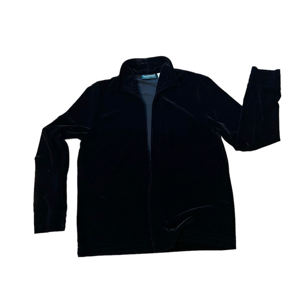 Harve Benard  Black Velvet Long Sleeve Jacket Blazer Woman’s Size L Vintage